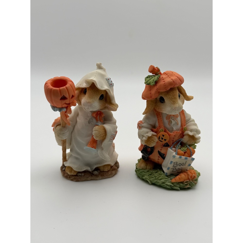 Enesco My Blushing Bunnies Halloween Figurines Priscilla Hillman 1998 Set of 2